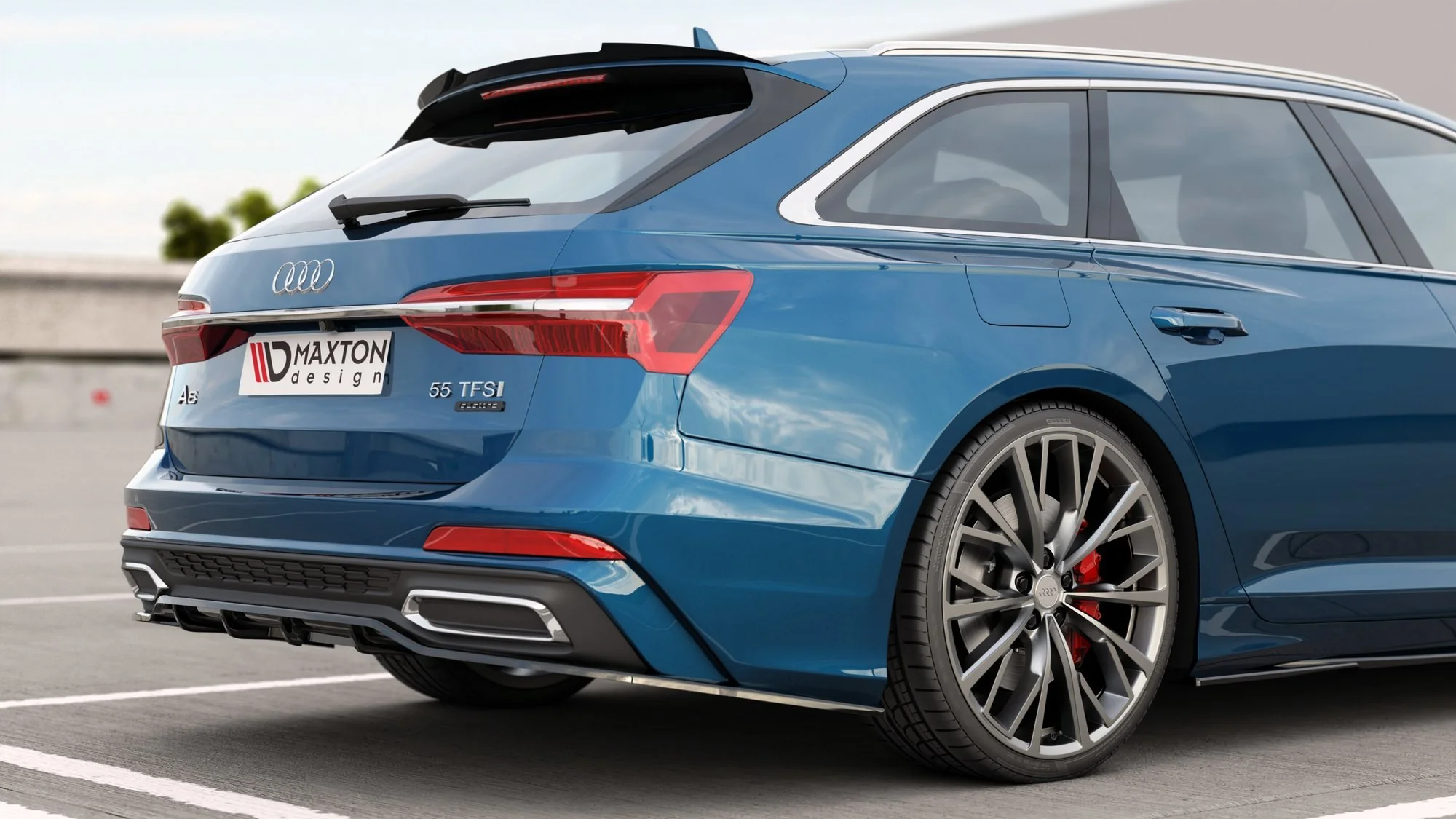 CENTRAL REAR SPLITTER (WITH VERTICAL BARS) AUDI A6 S-LINE AVANT/SEDAN C8 - Image 4