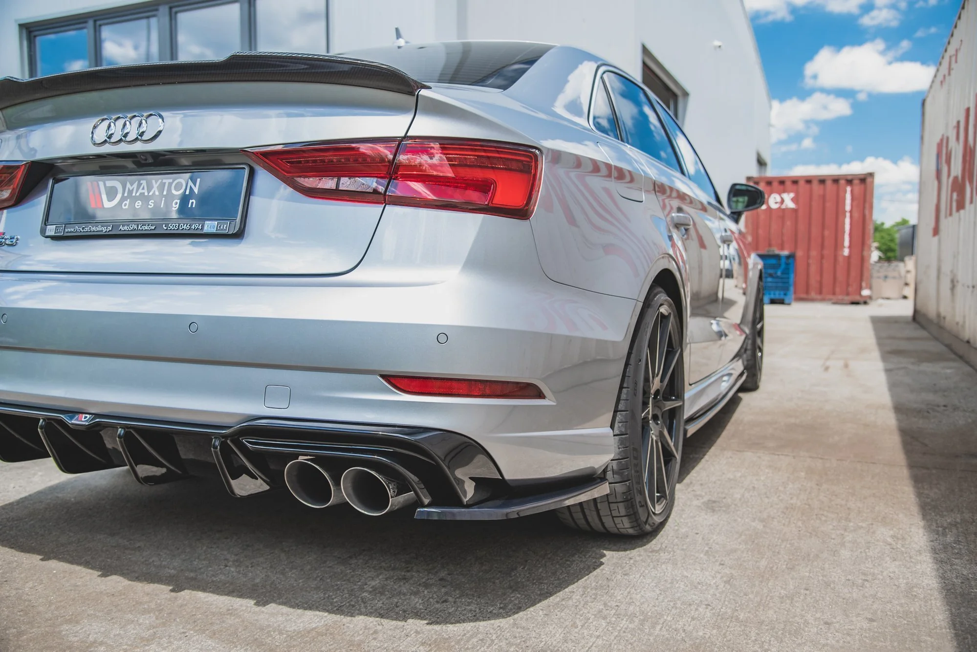 REAR SIDE SPLITTERS V.2 AUDI S3 SEDAN 8V FACELIFT (set for Maxton valance) - Image 2