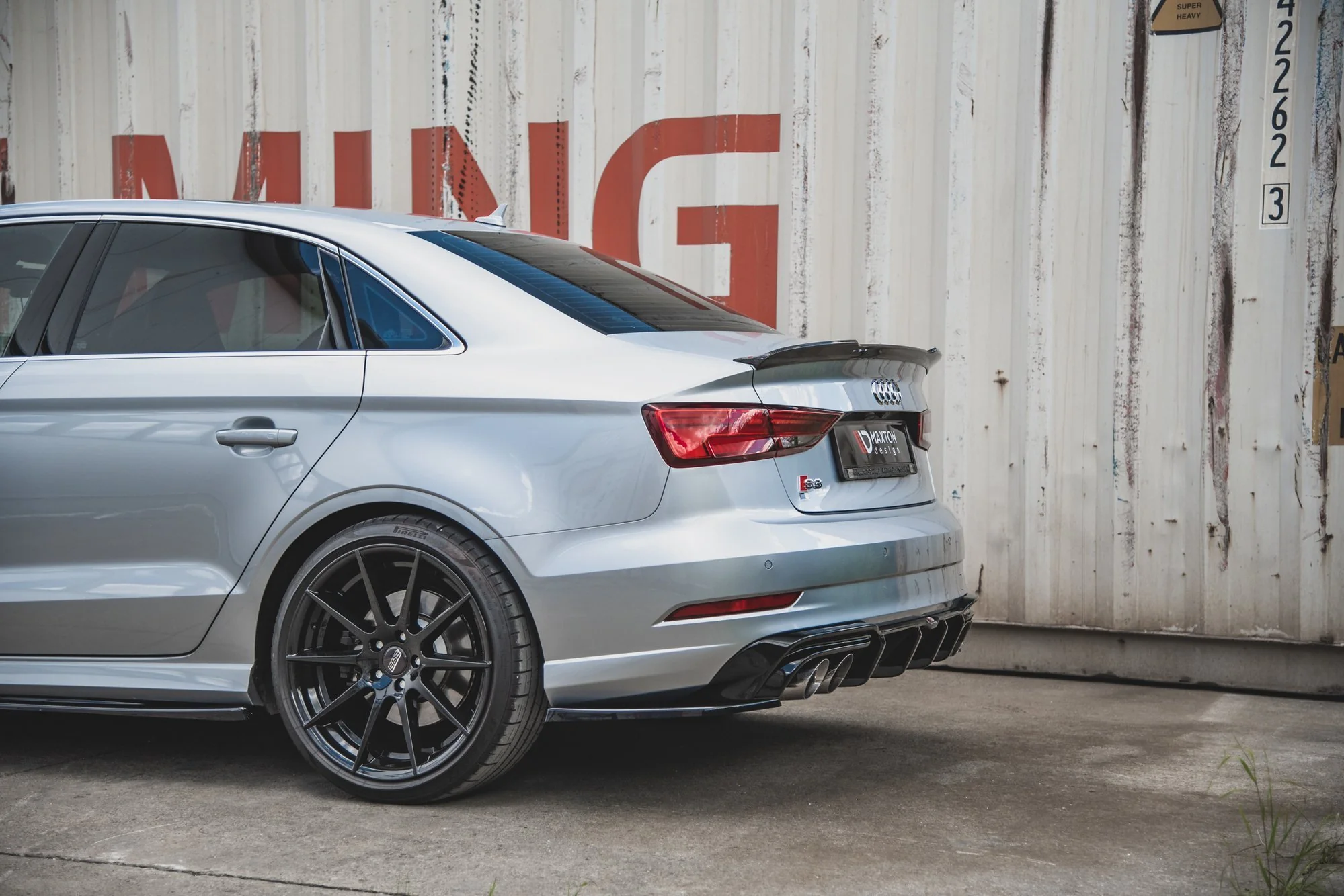 REAR SIDE SPLITTERS V.2 AUDI S3 SEDAN 8V FACELIFT (set for Maxton valance) - Image 5