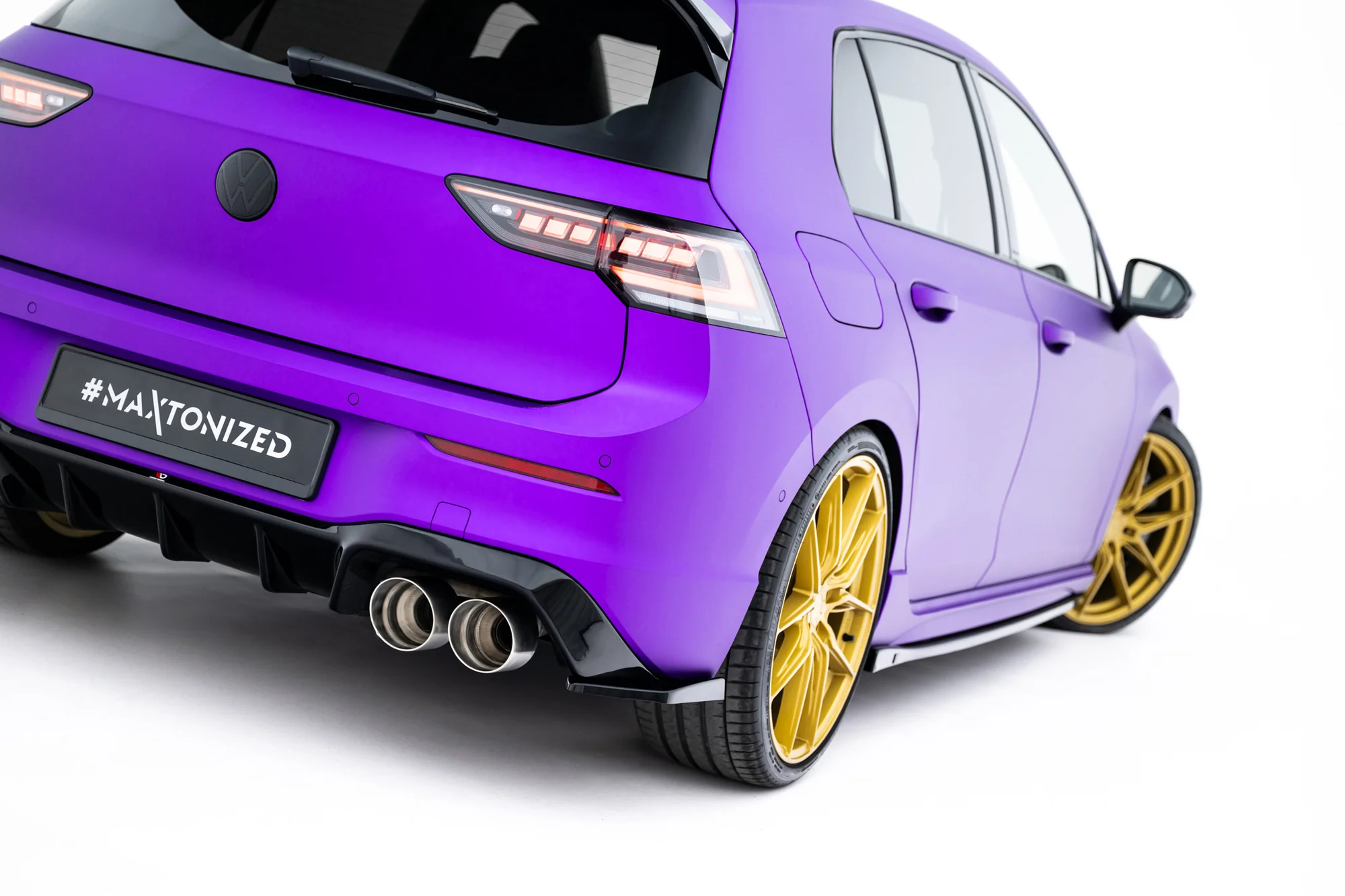 Rear Side Splitters V.6 for Volkswagen Golf R Hatchback Mk8 Facelift (SET FOR MAXTON VALANCE)