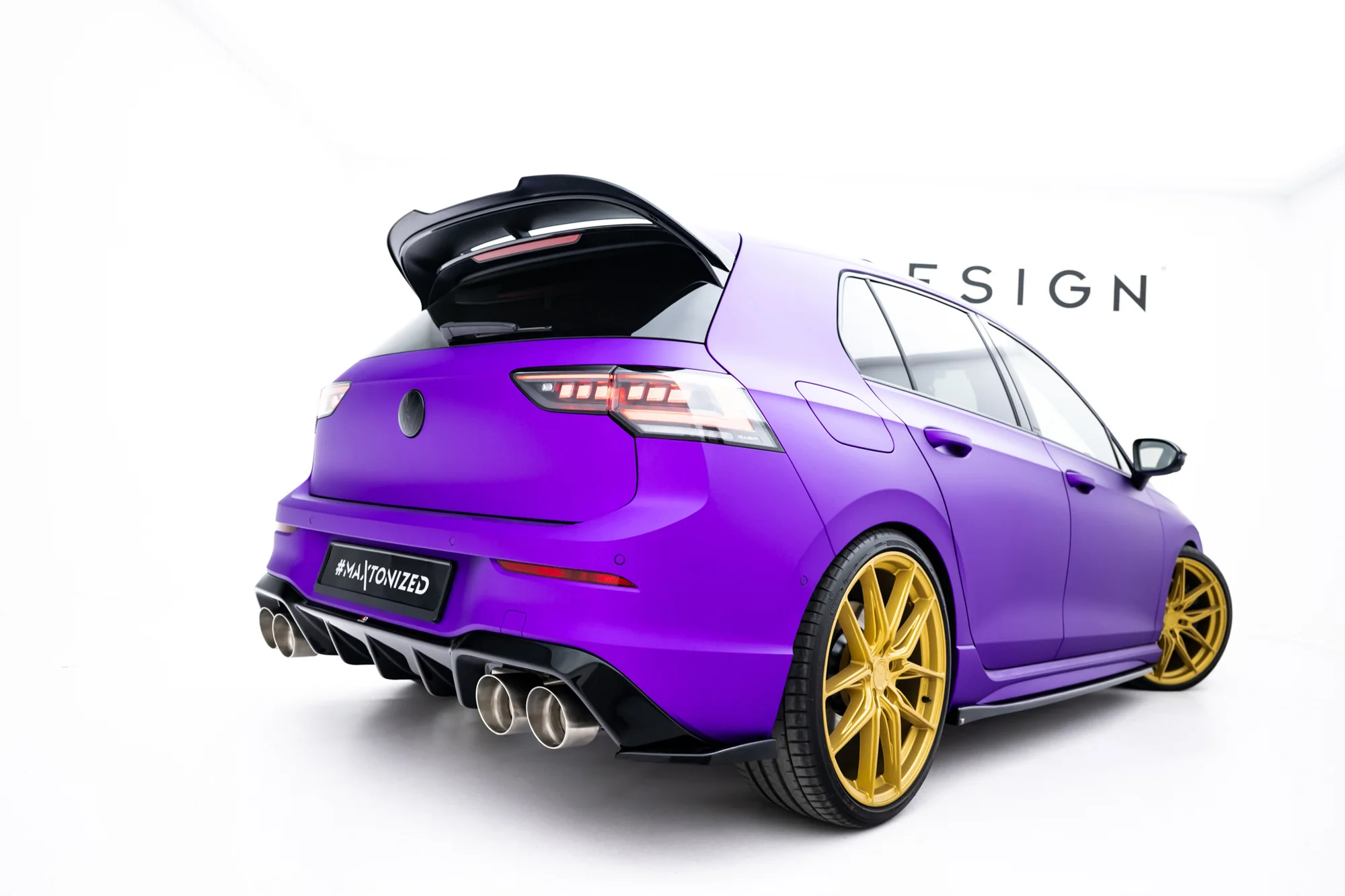 Rear Side Splitters V.6 for Volkswagen Golf R Hatchback Mk8 Facelift (SET FOR MAXTON VALANCE) - Image 3