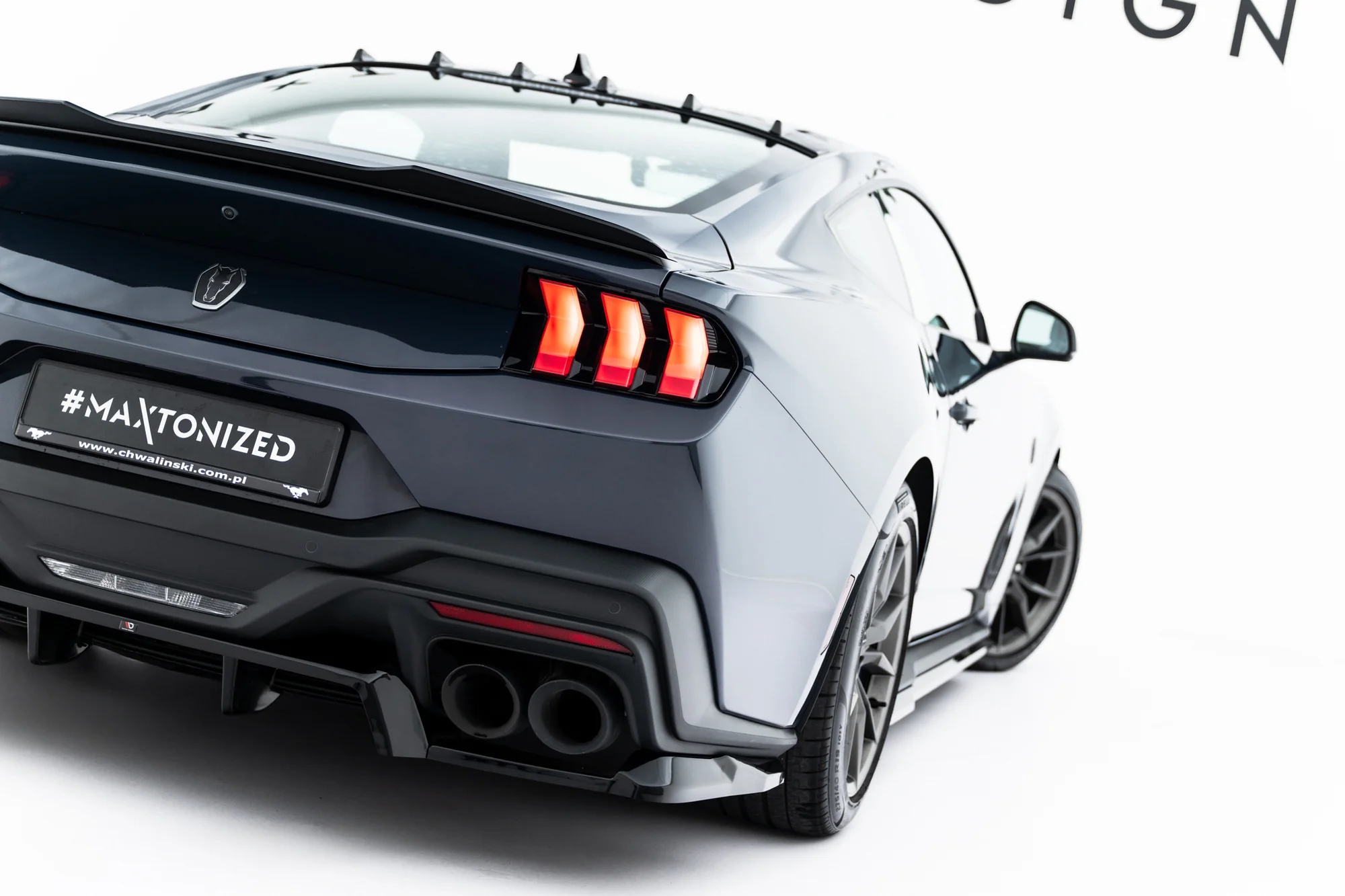 Rear Splitter (with vertical bars) Ford Mustang Dark Horse Mk7 - Image 3