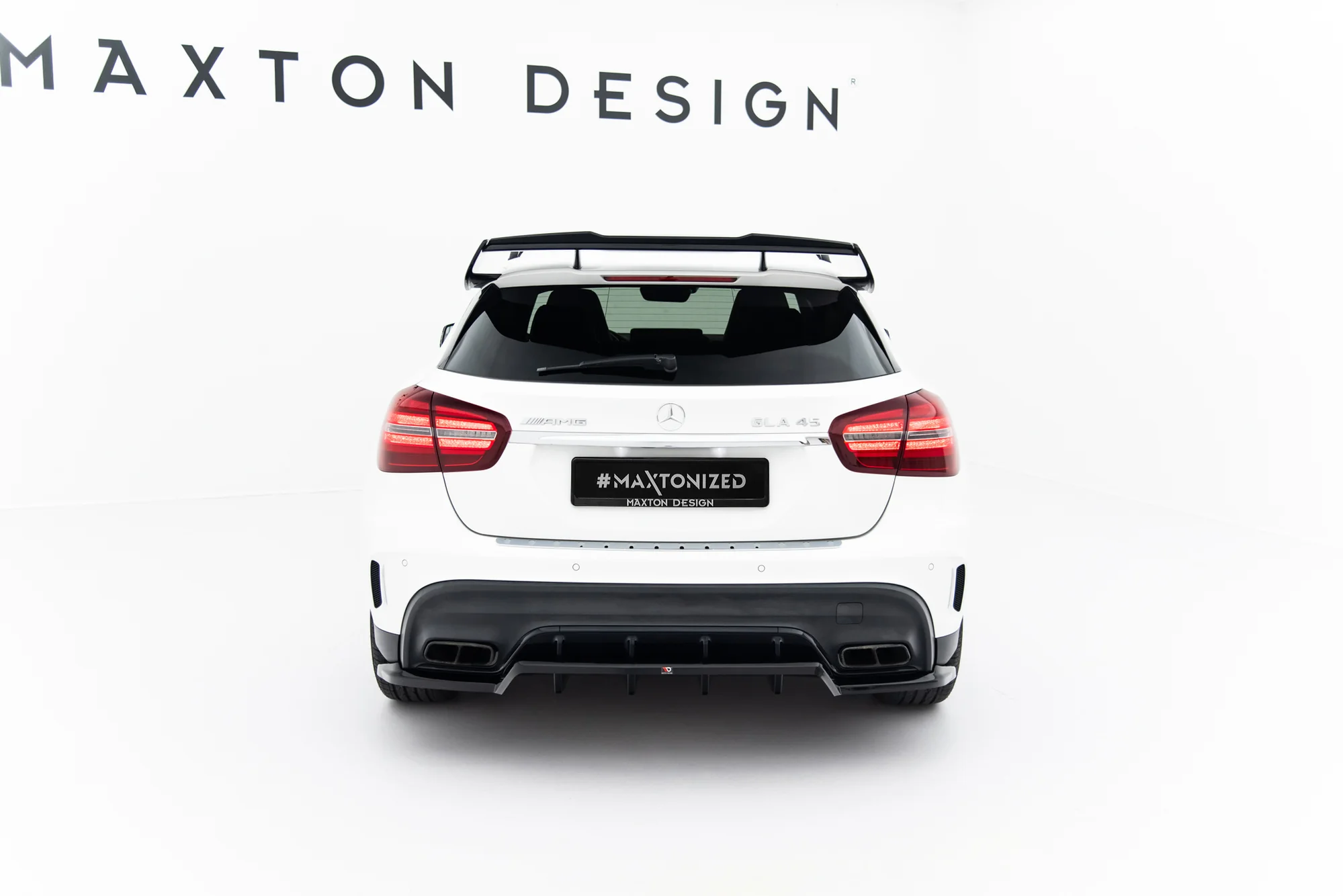 Rear Splitter (with vertical bars) Mercedes-Benz GLA 45 AMG X156 Facelift - Image 4