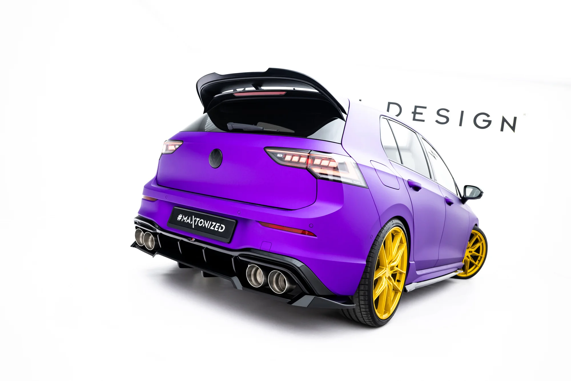 Rear Splitter (with vertical bars) V.2 Volkswagen Golf R Hatchback Mk8 / Mk8 Facelift