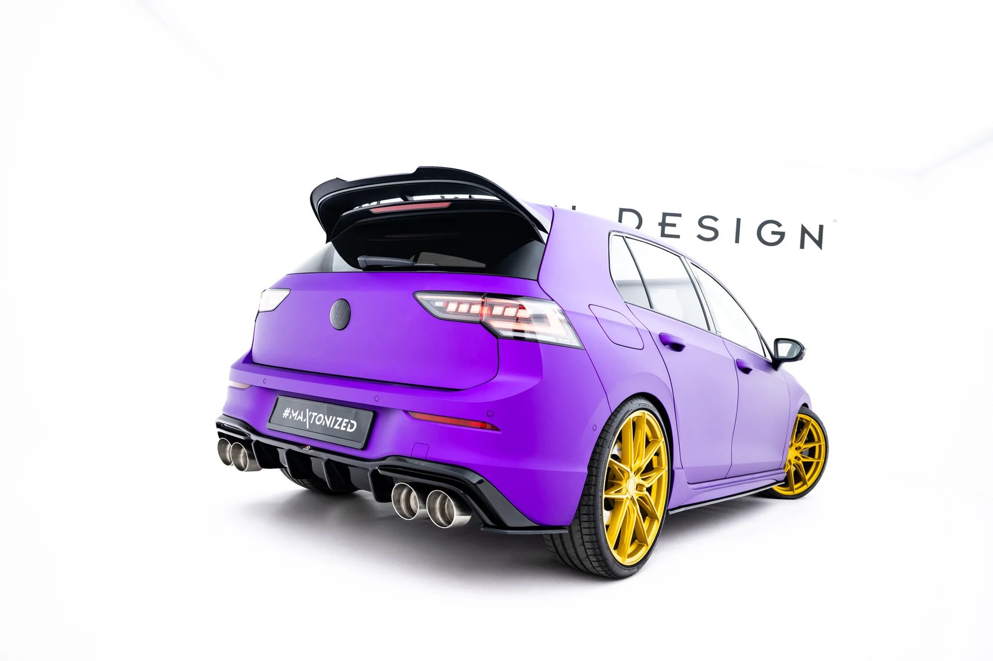 Street Pro Rear Side Splitters V.2 Volkswagen Golf R Hatchback Mk8 / Mk8 Facelift (SET FOR MAXTON VALANCE) - Image 2