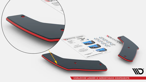 Street Pro Rear Side Splitters V.2 Volkswagen Golf R Hatchback Mk8 / Mk8 Facelift (SET FOR MAXTON VALANCE) - Image 6