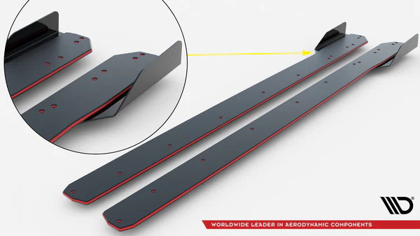 STREET PRO SIDE SKIRTS DIFFUSERS + FLAPS VOLKSWAGEN GOLF R MK7 - Image 6